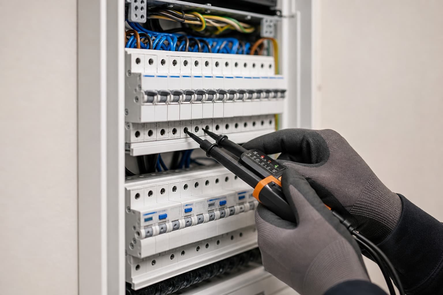 Illustratieve groepenkast voor een technische beoordeling